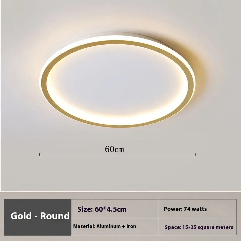 Minimalist circular ceiling lamp in black finish with dimmable LED lighting and three colour temperature options