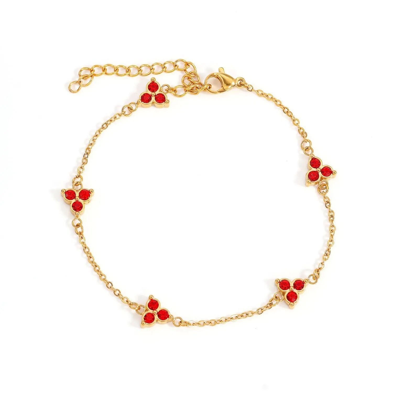 Geometric triangle women's bracelet in stainless steel with a choice of coloured centre stones on a gold or steel band.