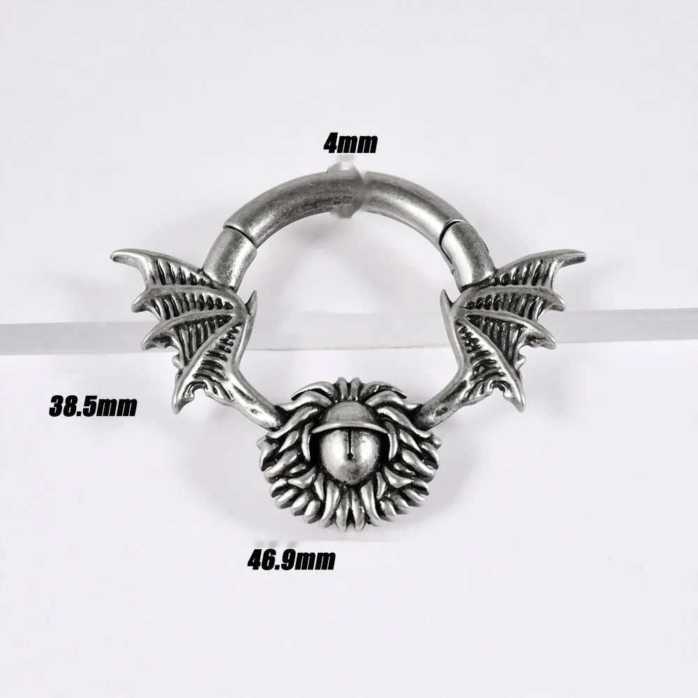 Copper geometric sharp cone round magnet ear extenders on display, showing magnetic clasp and one of eight style variations.