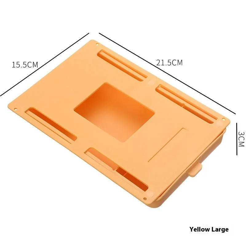 Plastic under table storage drawer with cover and grid compartments in multiple colour options