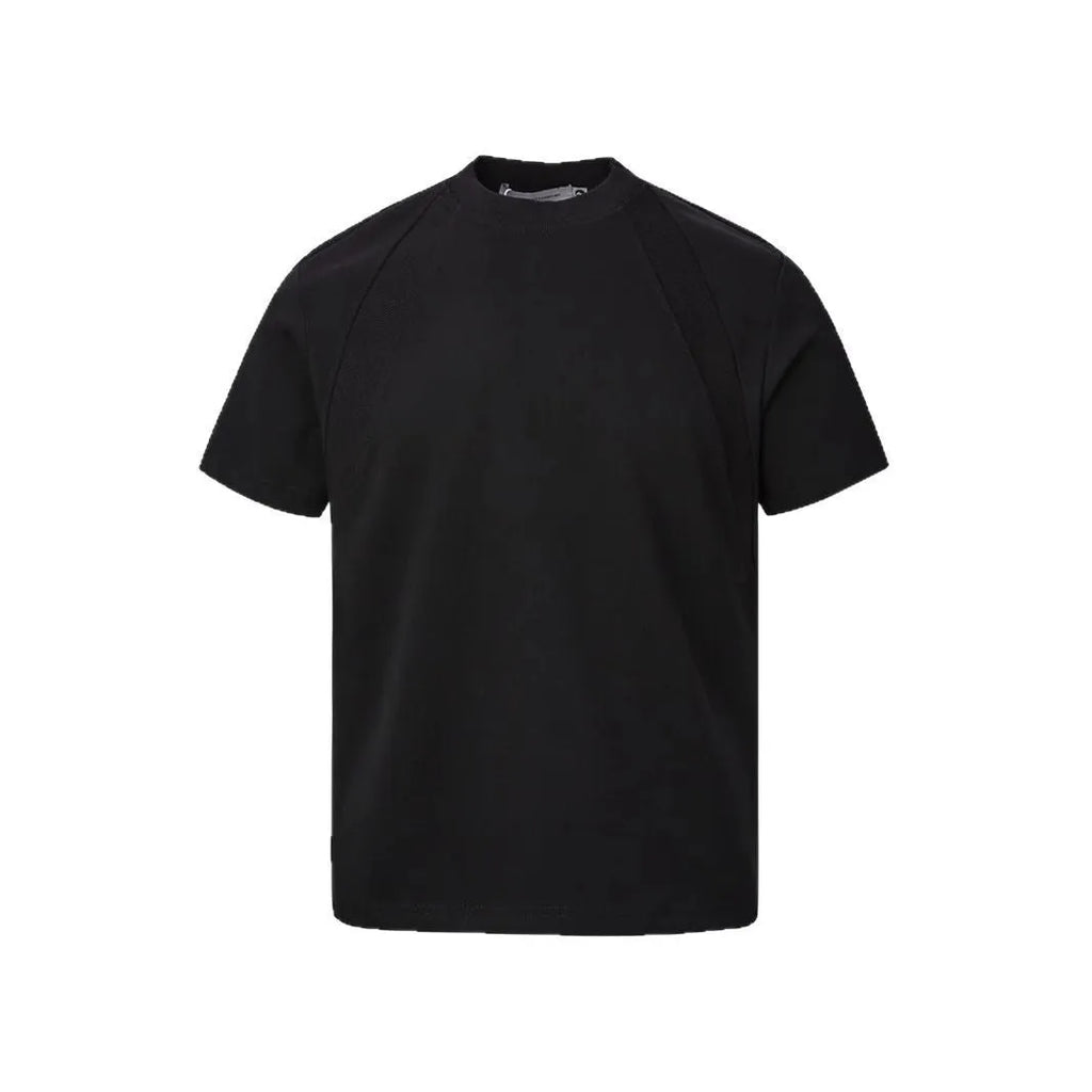 Loose fit short sleeve top with air layer stitching in polyester fibre