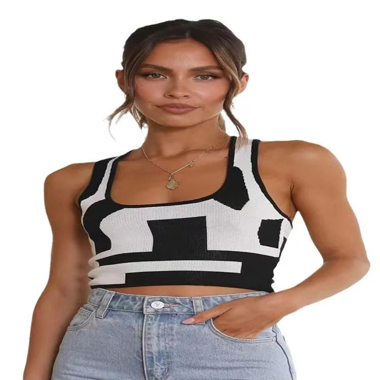 Women's slim-fit U-neck camisole vest in a choice of five colours.