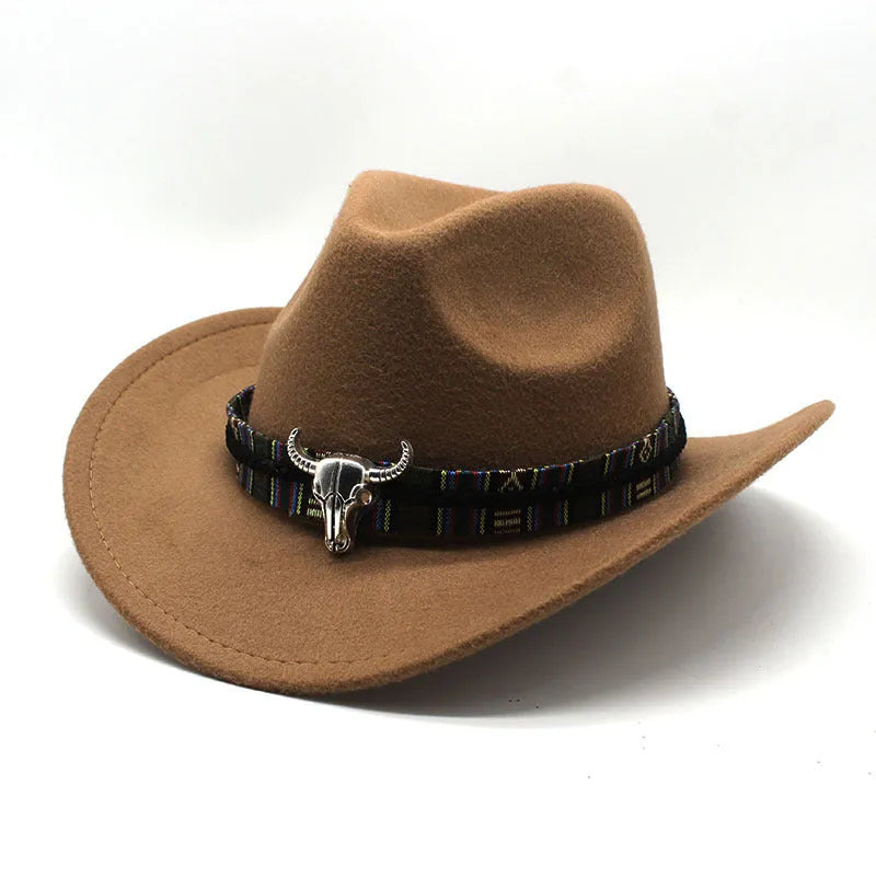 Western cowboy hat with bell crown in polyester fabric available in multiple colours for unisex size M