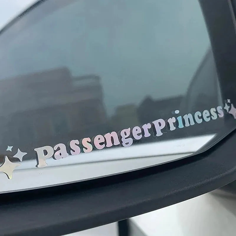 Passenger Princess rearview mirror decorative sticker measuring 12.5cm in multiple colour options