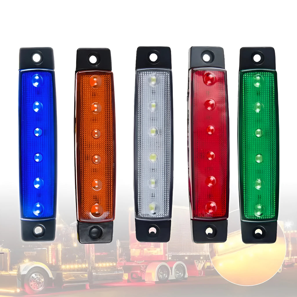 SMD LED trailer side warning light with PVC housing in five colour options