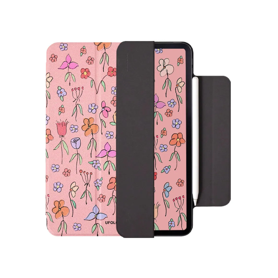iPad Air magnetic protective sleeve with double-sided clip closure in polyurethane material