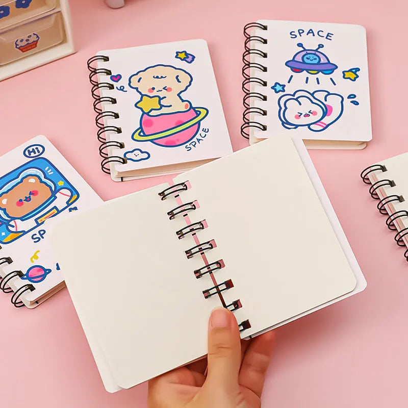 Astronaut series flipper notebook with compact 10.5x8cm size and space-themed cover designs