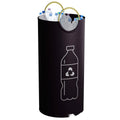 Round portable plastic trash can measuring 38cm wide by 72cm tall