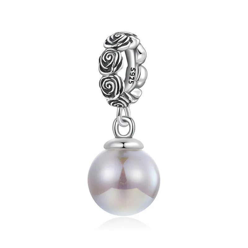 925 sterling silver dark night rose pendant 2.0cm by 0.8cm with 0.45cm aperture electroplated finish
