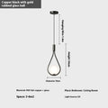 Copper modern minimalist bedroom bedside chandelier with three colour cover options
