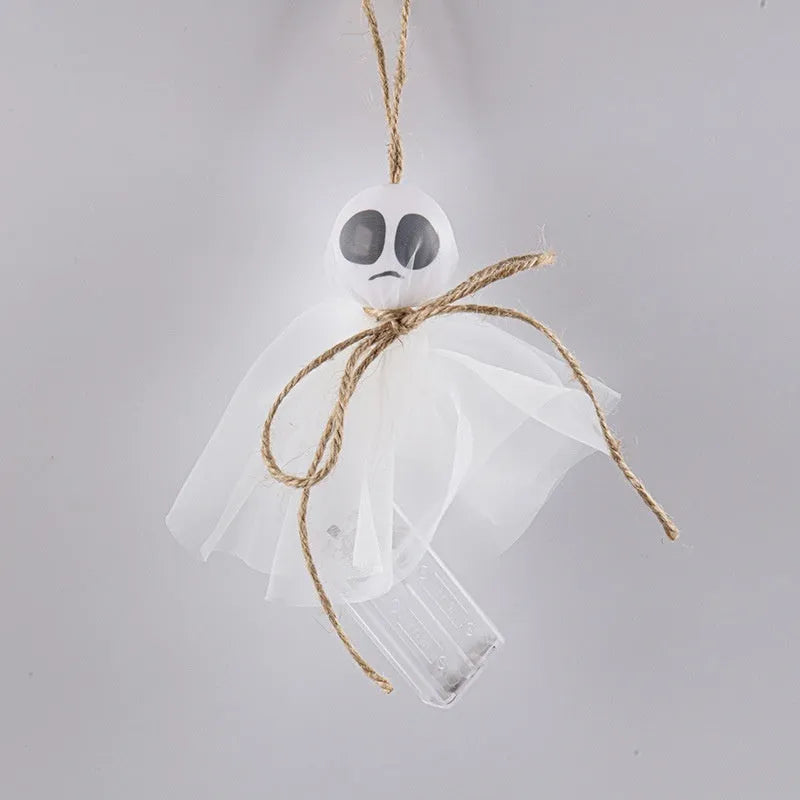 Halloween ghost LED lighting chain with battery box in colourful ghost theme options