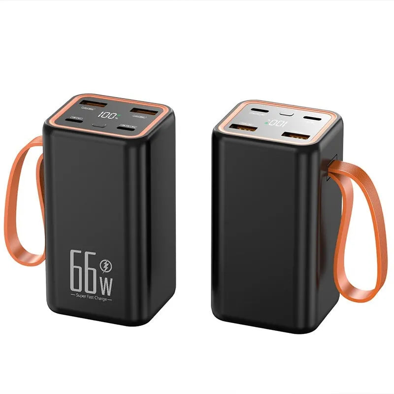 PD66W 20000 mAh fast charge power bank in black and white creative design