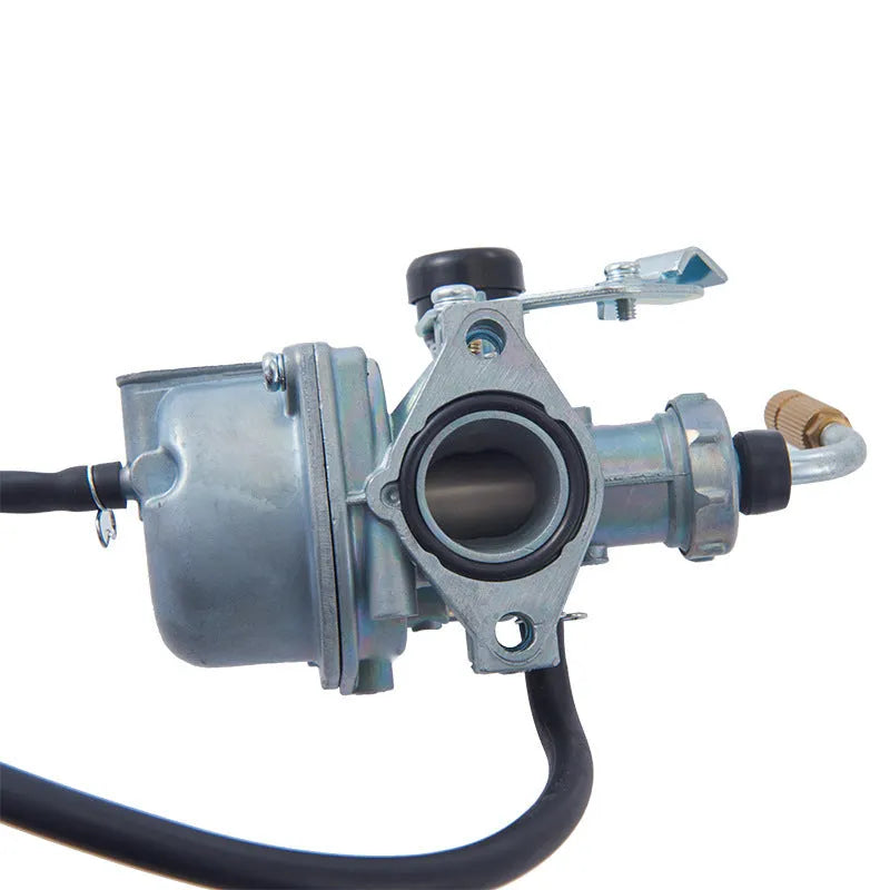 Motorcycle carburettor assembly for PE26 and Ba Jia specifications with flat suction plunger design