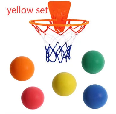 Silent high density foam sports ball in bright assorted colours for indoor basketball training