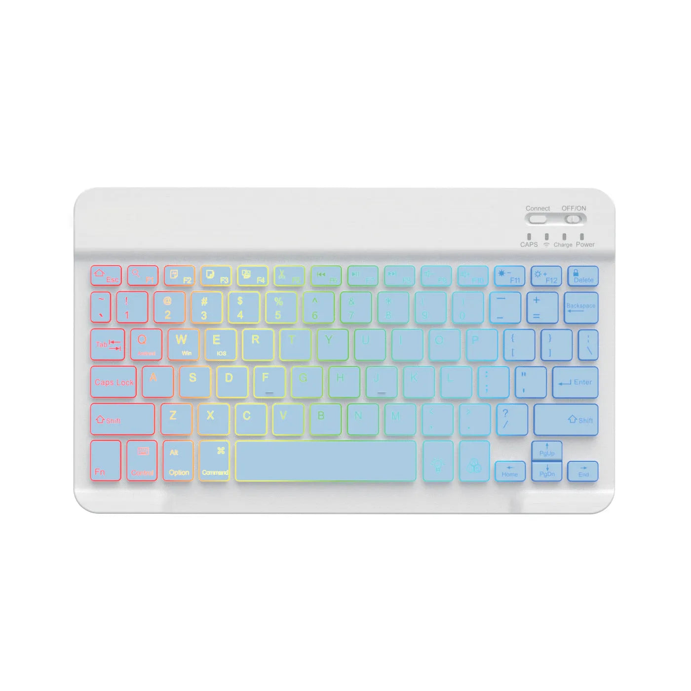 10-inch Bluetooth keyboard with colourful LED backlight for tablets