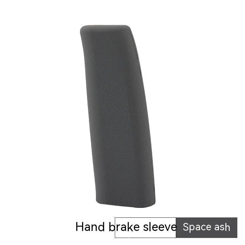 Silicone handbrake sleeve for car in black, grey, beige, red, and blue colours.
