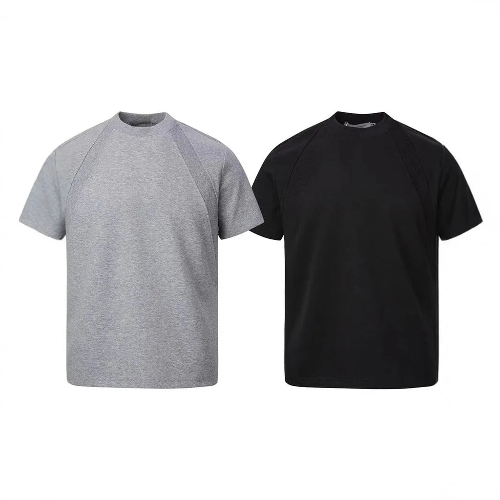 Loose fit short sleeve top with air layer stitching in polyester fibre