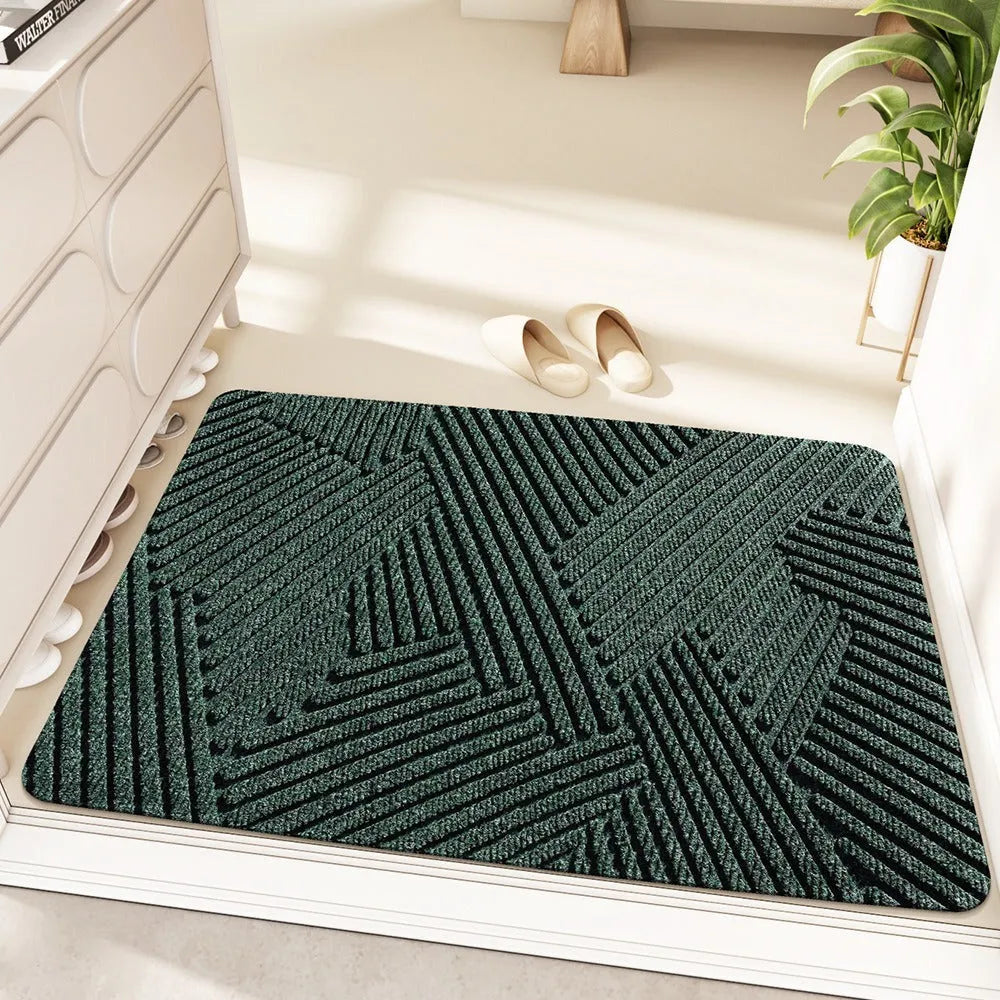 Cartoon alien pattern floor mat in modern simple style with wire ring border, 60x90cm.