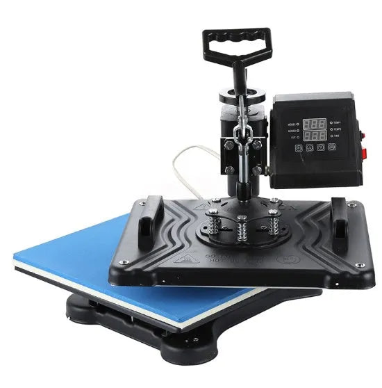 Black thermal transfer machine for T-shirt and fabric printing with 70x70x35 cm dimensions