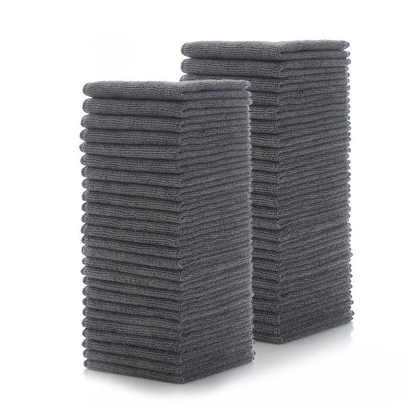 Grey square microfiber kitchen cleaning cloth for oily pots and bowls