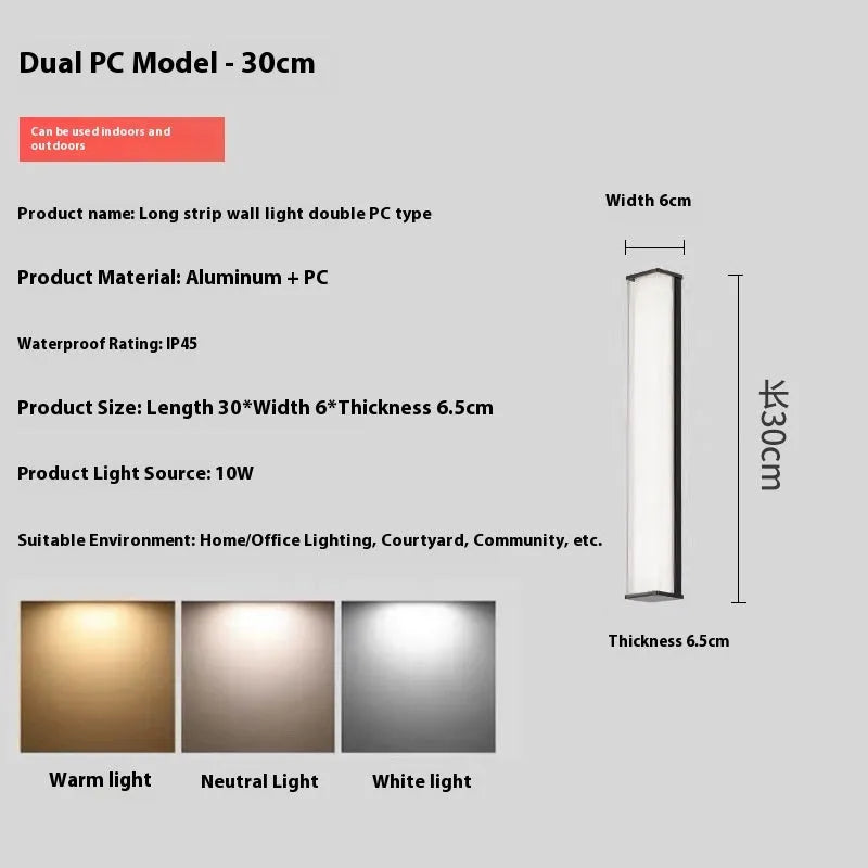 Modern outdoor wall lamp for villa hotel courtyard entrance lighting in five size options
