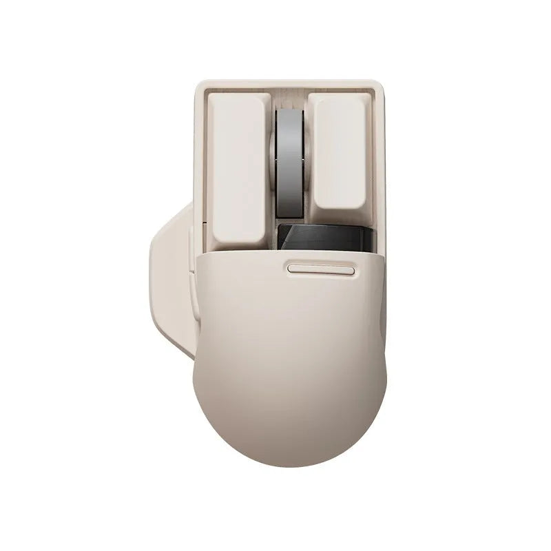 Xiaoqiao wireless mouse in tofu colour showing ergonomic shape and multiple buttons