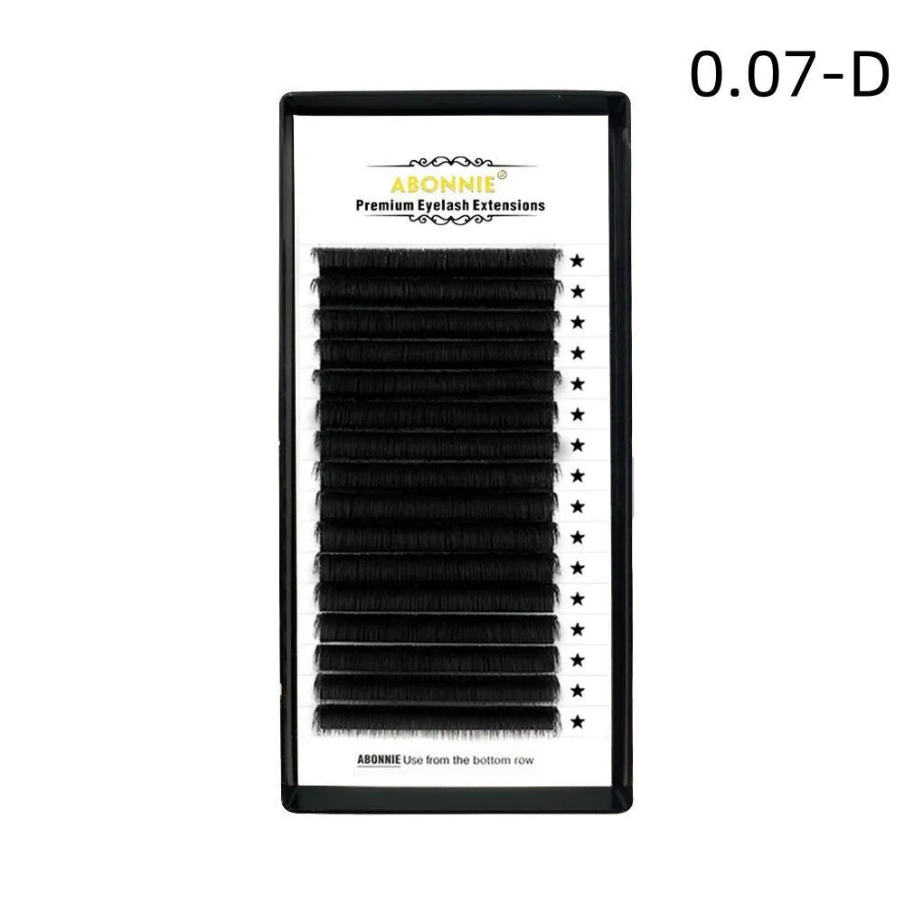 Mink hair false eyelashes on 16-row band in various lengths from 8mm to 18mm