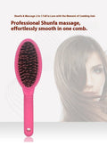 Black or pink plastic ring tooth hair extension comb with airbag cushion measuring 22x6cm