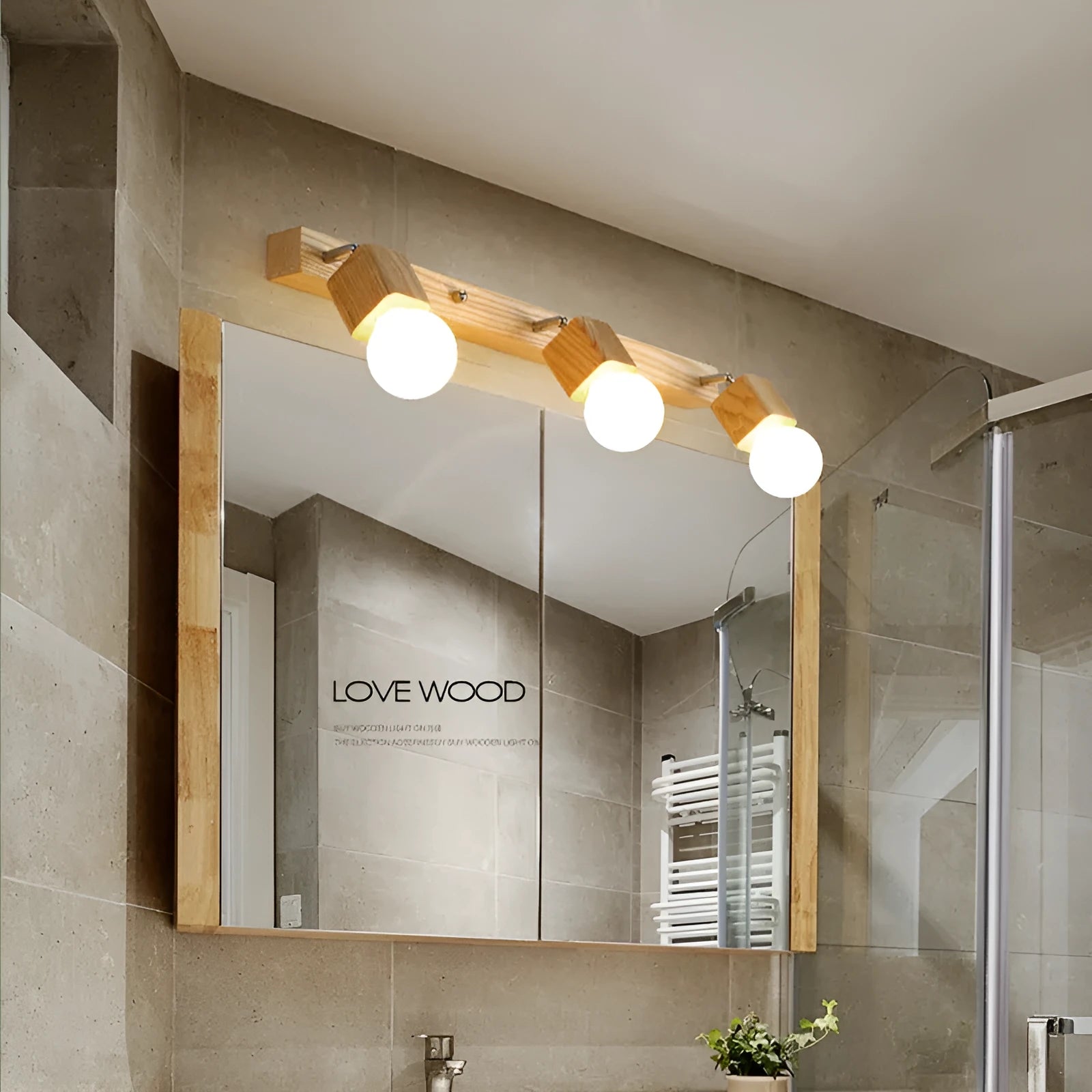24cm LED wall lamp with integrated mirror cabinet for bedroom mounting
