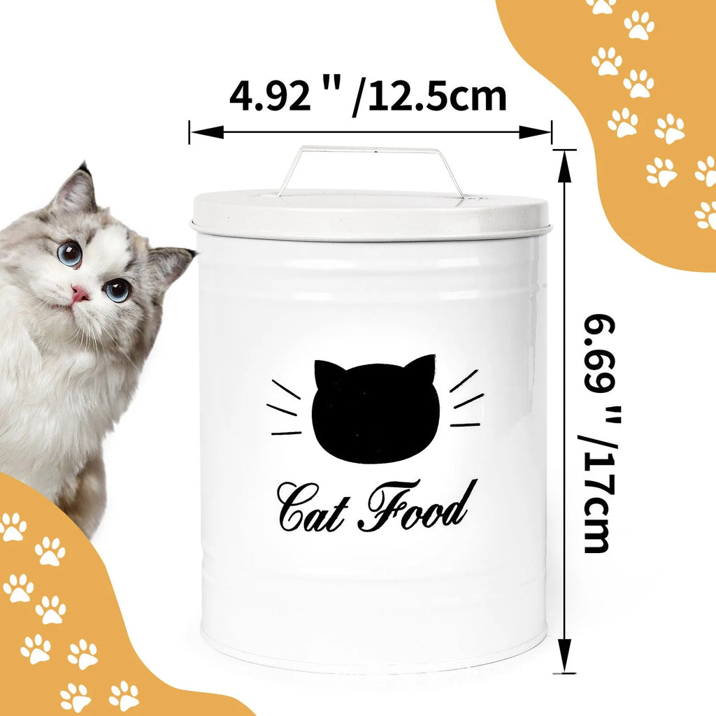 Round black iron storage canister with lid for dry food organisation, 301-500ml capacity