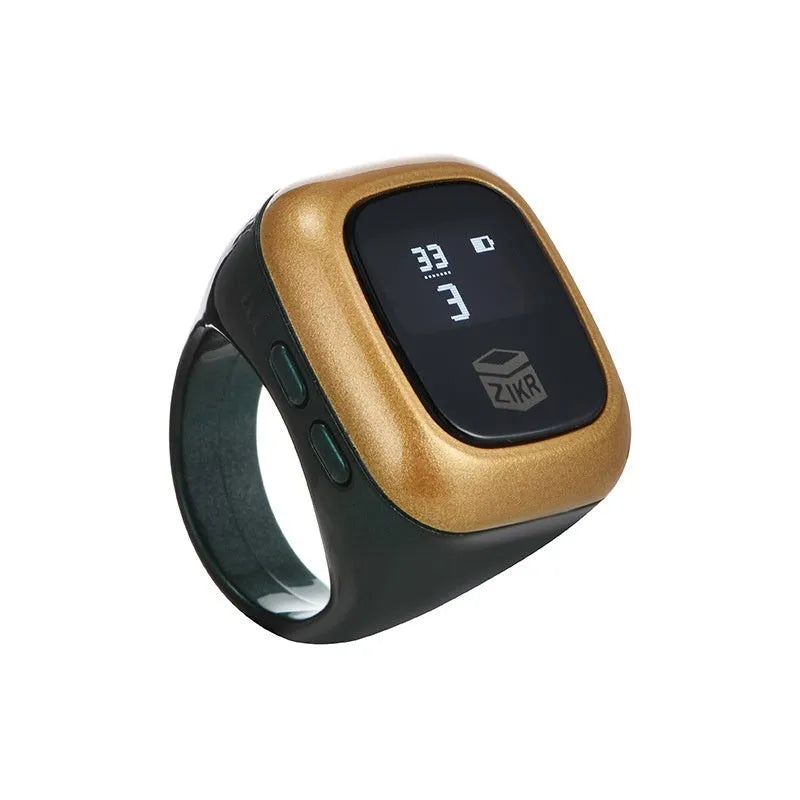 Al-Fatiha Zikr electronic counter unit showing digital display, compatible with watch straps.