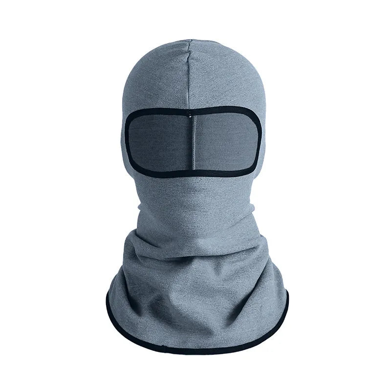 A cotton motorcycle head cover and gloves set for men and women, shown in a patterned colour.