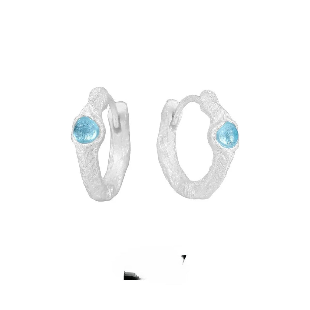 925 silver geometric circular ear clips with burnt silver electroplated finish for women