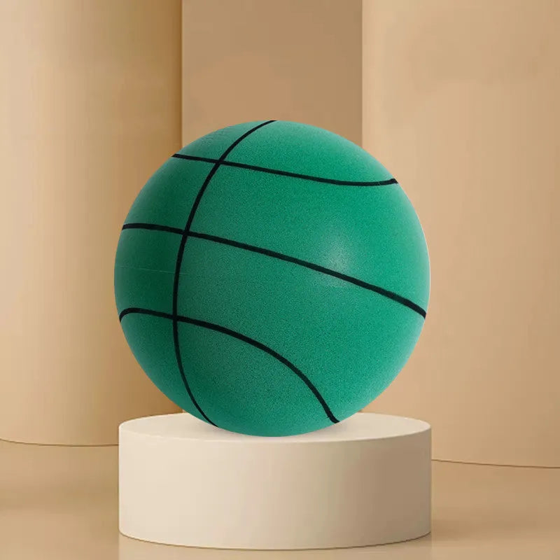 Silent high density foam sports ball in bright assorted colours for indoor basketball training