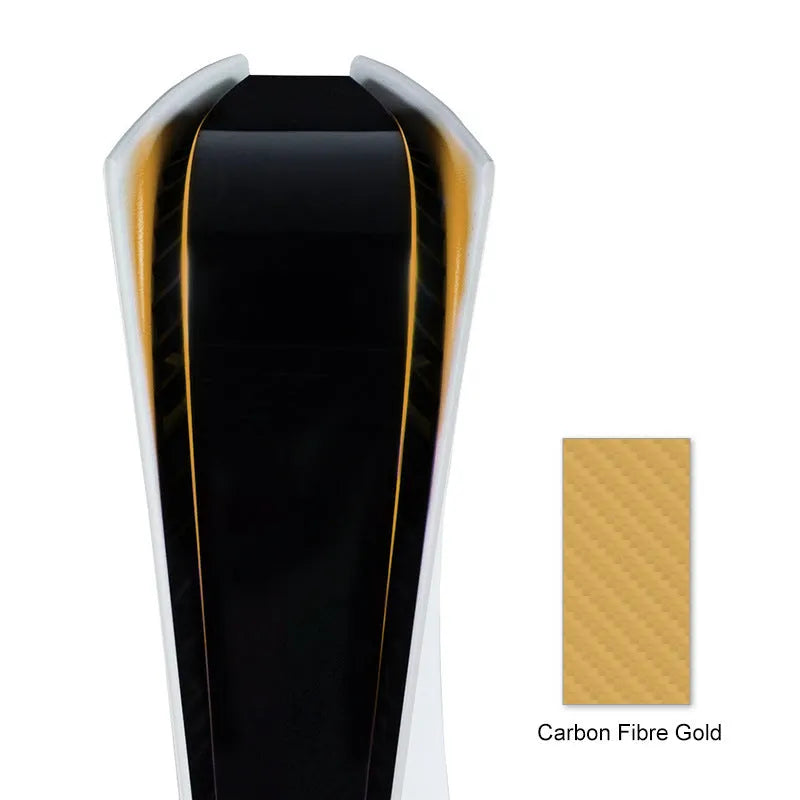 PS5 LED light bar film sticker in carbon fibre pattern showing four colour options
