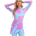 Muslim conservative beach swimsuit three-piece set with apron cover-up in polyester fabric