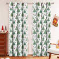 Christmas Forest pattern punching shading curtain in polyester fabric shown in modern simplicity style