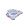 White U-shaped inflatable float with luminous features floating in water