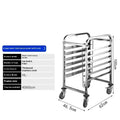 Stainless steel 6-layer baking tray rack with locking mechanism for 40x60cm commercial baking sheets