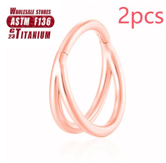 F136 titanium alloy fork nose ring body jewellery in multiple colours and sizes
