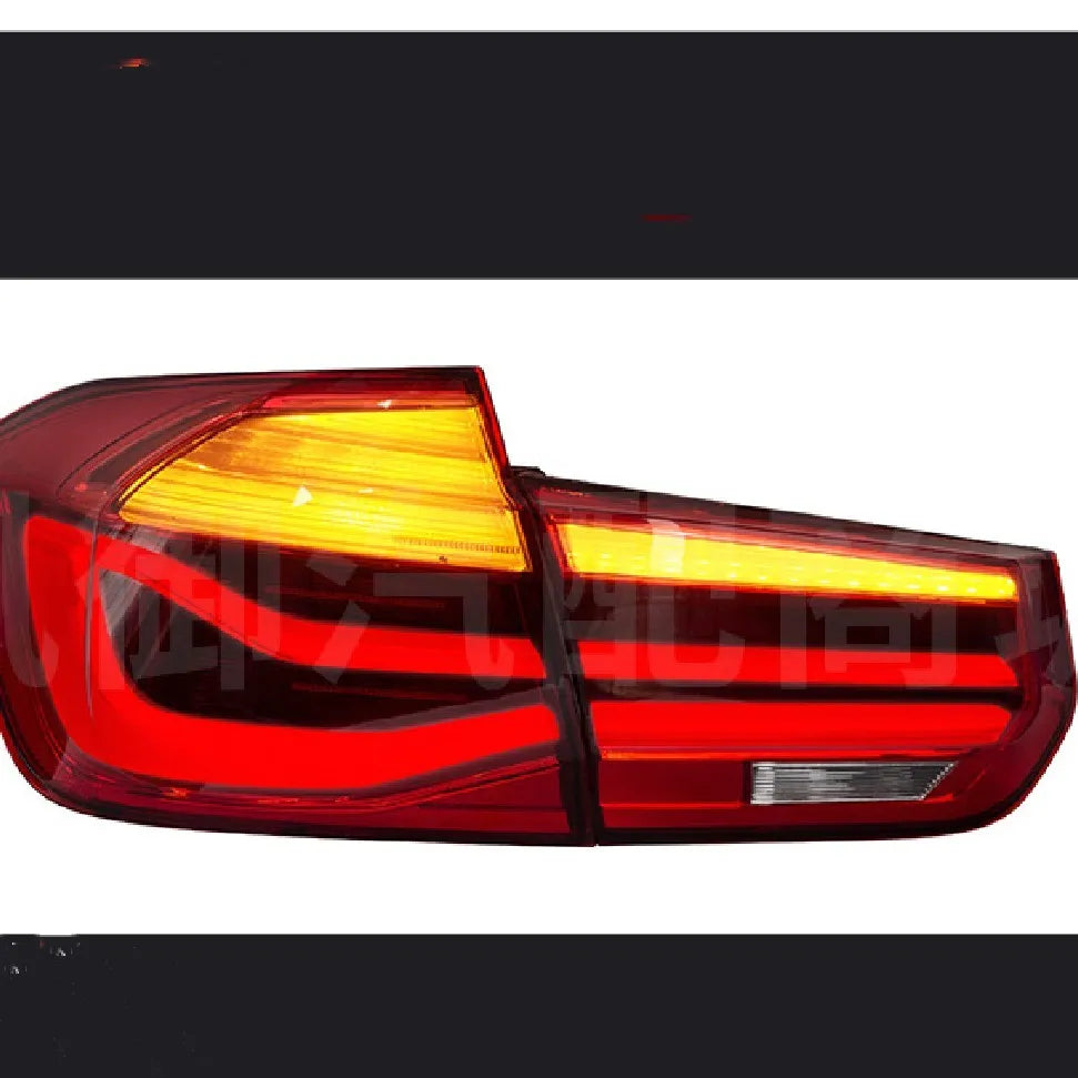 Modified LED tail light assembly for 2012-2015 BMW 3 Series in smoked black housing