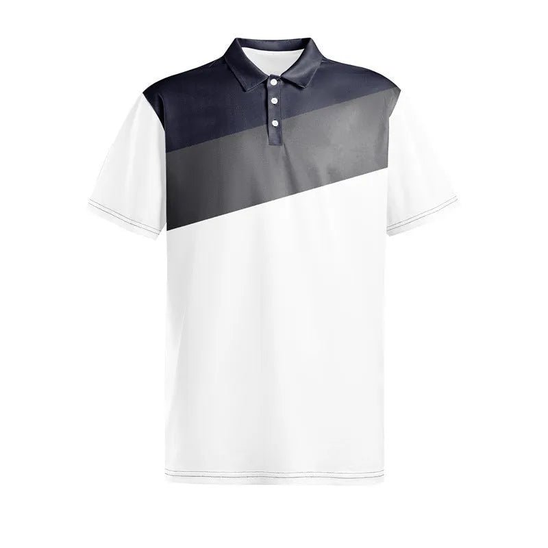 Men's 3D digital printed short sleeve t-shirt in pearl cotton fabric showing colour-matched pattern