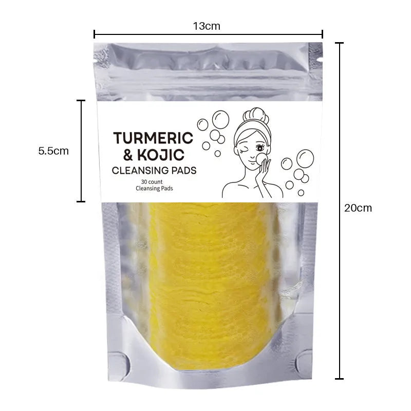 Turmeric Cleansing Mousse Facial Set with ginger soap and 30 reusable pads in 490g complete kit