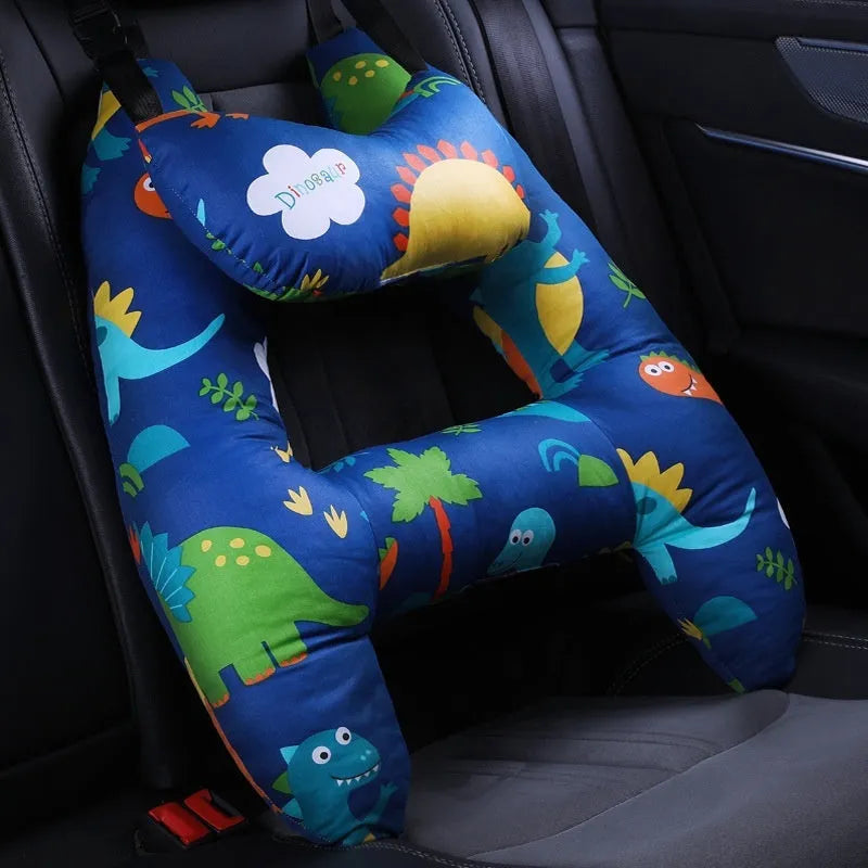 55cm by 70cm car headrest pillow in floral skirt rabbit design with optional neck support pillow.