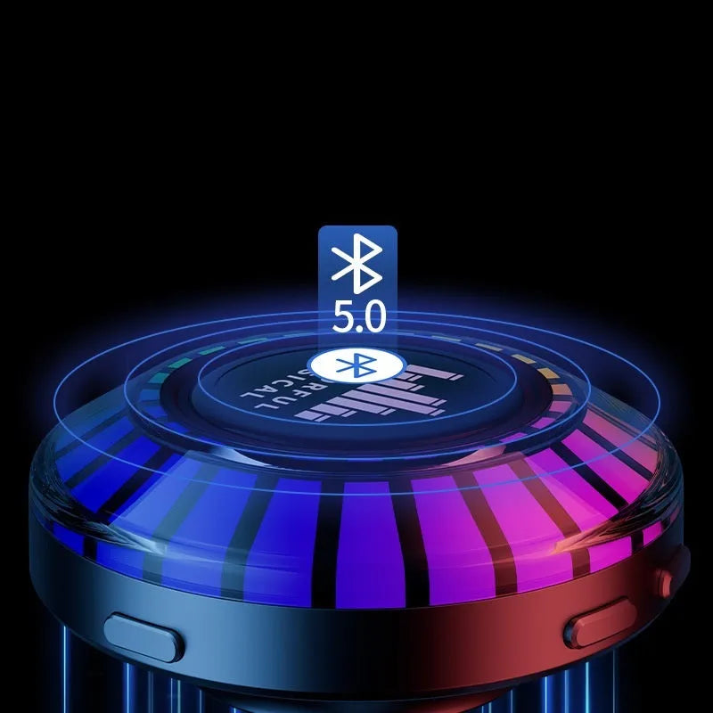 Small cubic voice control Bluetooth LED atmosphere lamp showing polar light effect.
