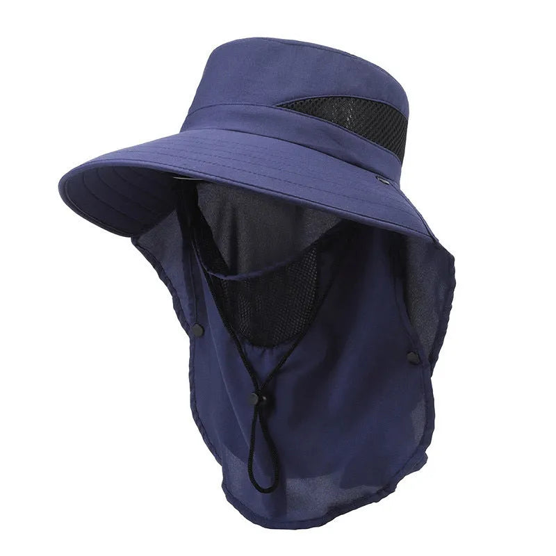 Men's wide brim adjustable fisherman sun hat in polyester fabric.