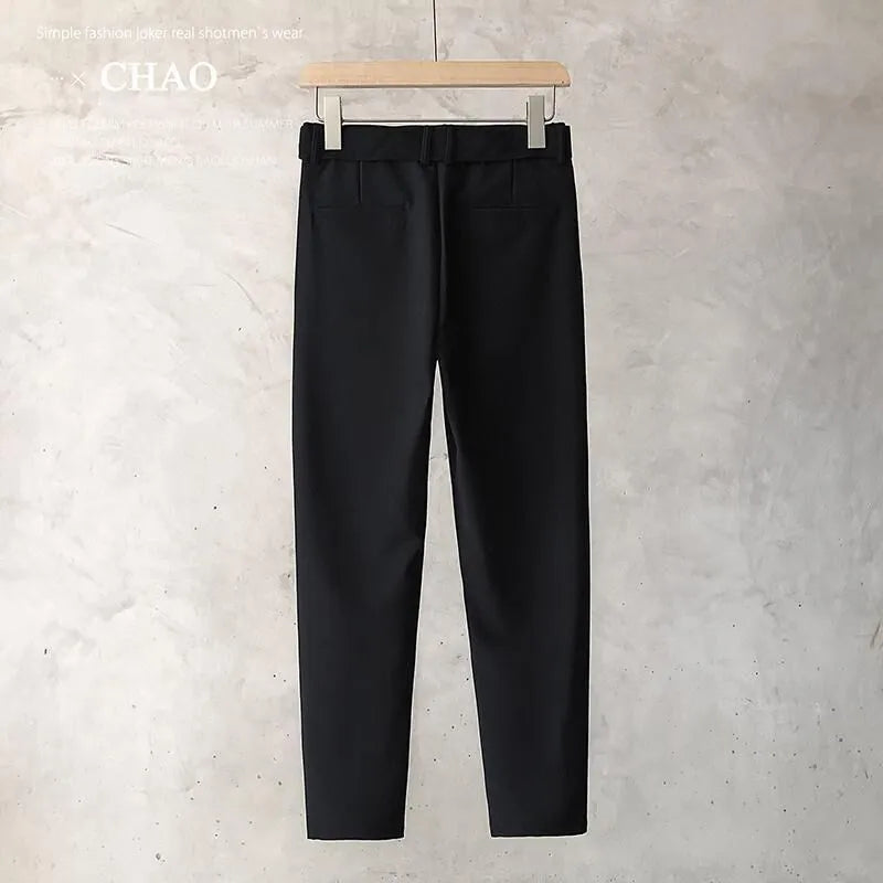 Boys slim straight wool trousers with tapered cut in black, white, dark grey or light grey