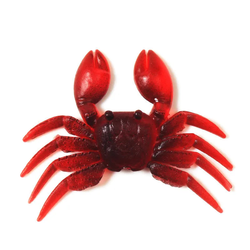8cm PVC crab fishing lure in red and brown colour options for saltwater angling