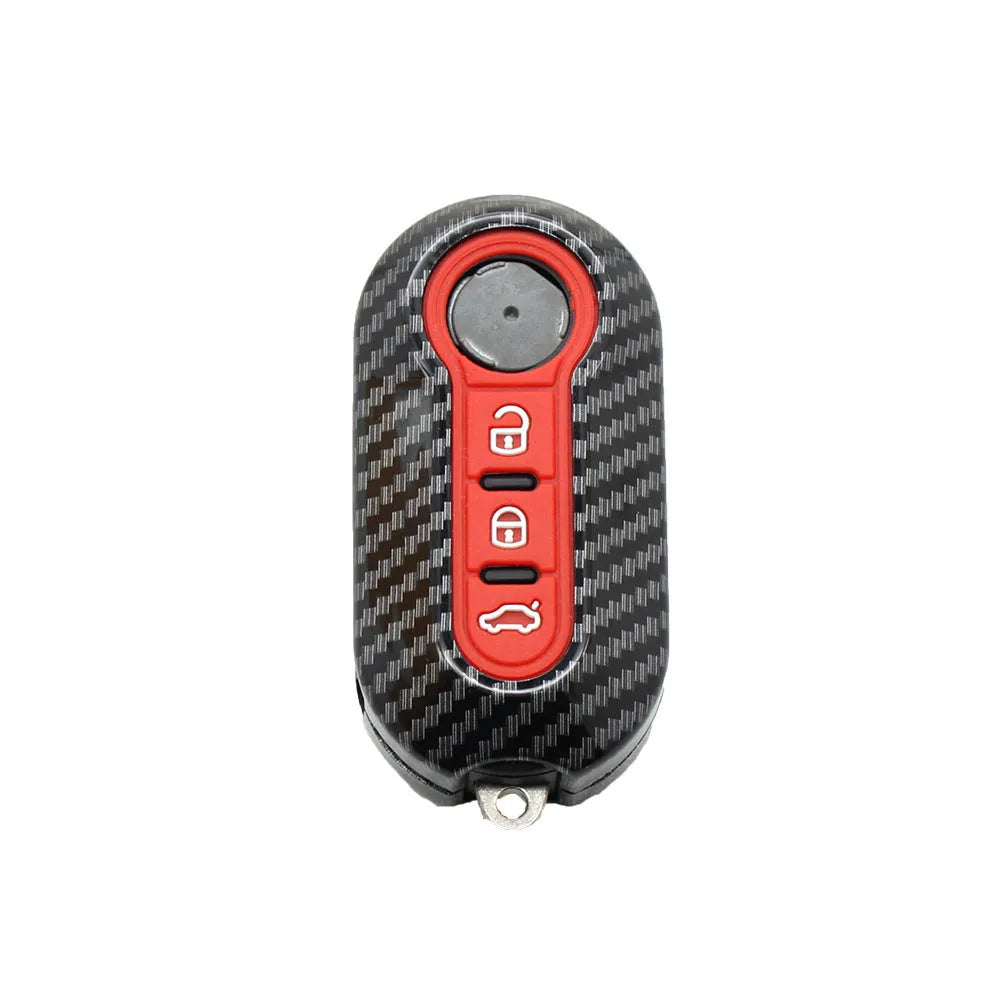 Fiat 500 Boyue Ottimo Viaggio ABS plastic remote key case in black, red, and dark blue colours
