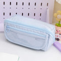 Korean style canvas pencil case with ten-layer flip design in multiple colour options